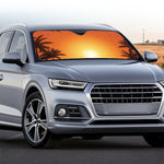 Palm Tree Beach Sunset Print Car Windshield Sun Shade