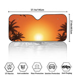 Palm Tree Beach Sunset Print Car Windshield Sun Shade