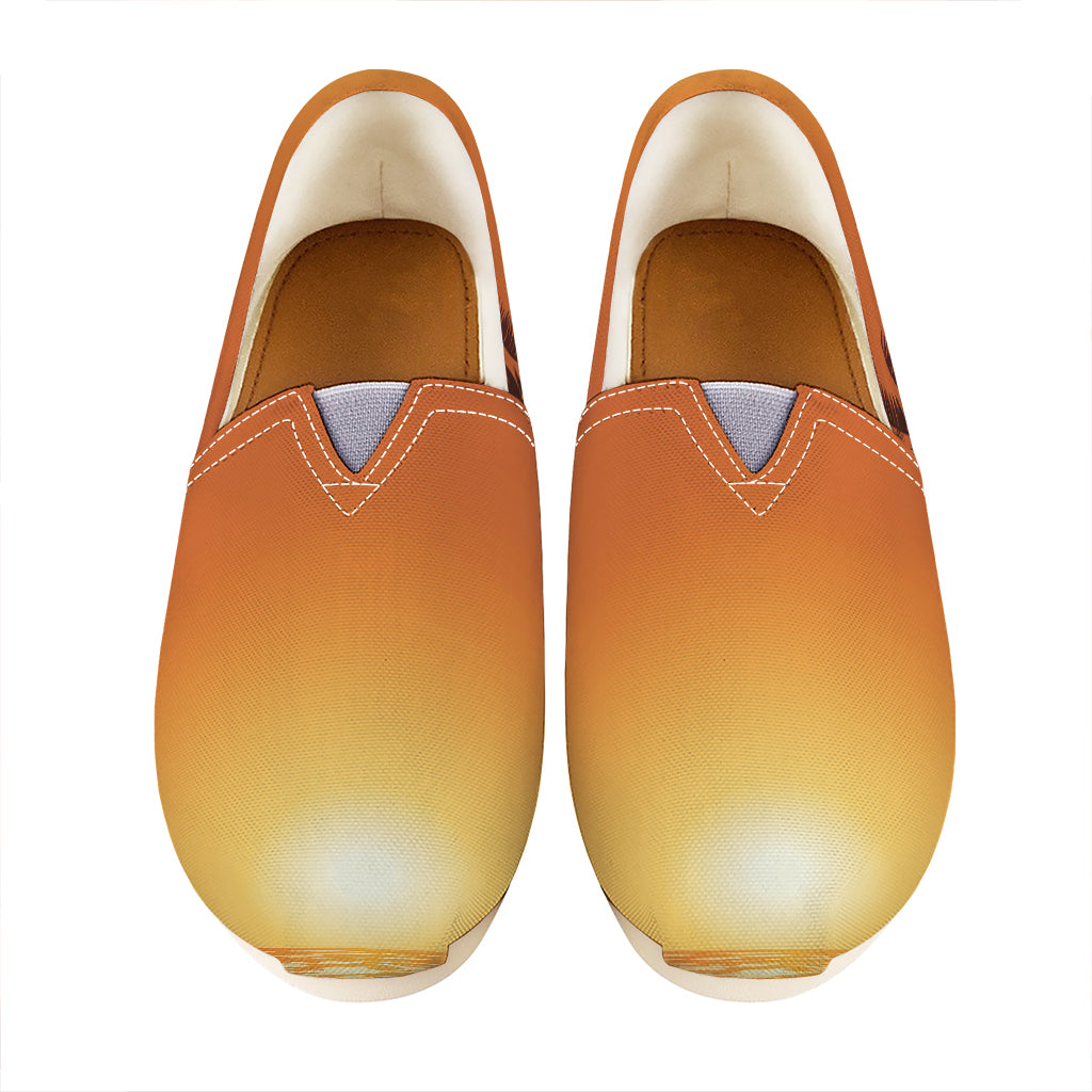 Palm Tree Beach Sunset Print Casual Shoes
