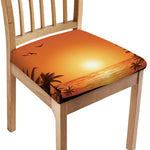Palm Tree Beach Sunset Print Chair Cushion Cover