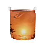 Palm Tree Beach Sunset Print Collapsible Laundry Basket