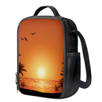 Palm Tree Beach Sunset Print Crossbody Lunch Bag