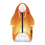 Palm Tree Beach Sunset Print Dog Zip Up Hoodie