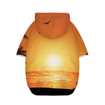 Palm Tree Beach Sunset Print Dog Zip Up Hoodie