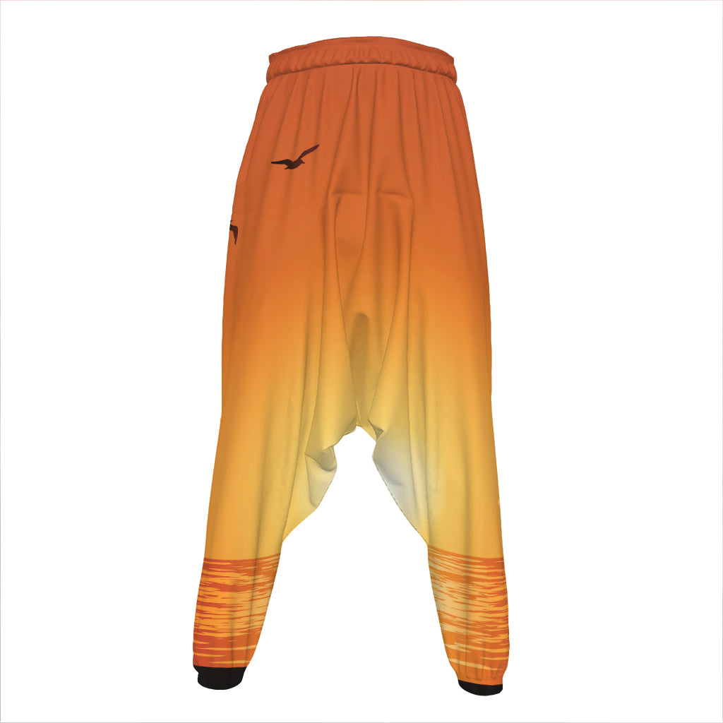 Palm Tree Beach Sunset Print Hammer Pants