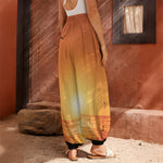 Palm Tree Beach Sunset Print Harem Pants