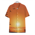 Palm Tree Beach Sunset Print Hawaiian Shirt