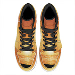 Palm Tree Beach Sunset Print High Top Leather Sneakers