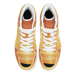 Palm Tree Beach Sunset Print High Top Leather Sneakers