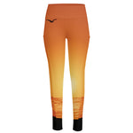 Palm Tree Beach Sunset Print High-Waisted Pocket Leggings