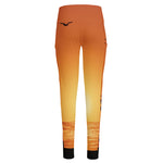 Palm Tree Beach Sunset Print High-Waisted Pocket Leggings