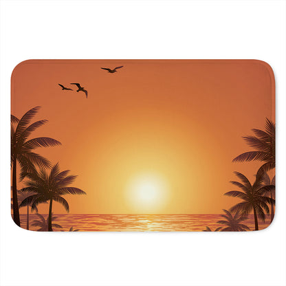 Palm Tree Beach Sunset Print Indoor Door Mat