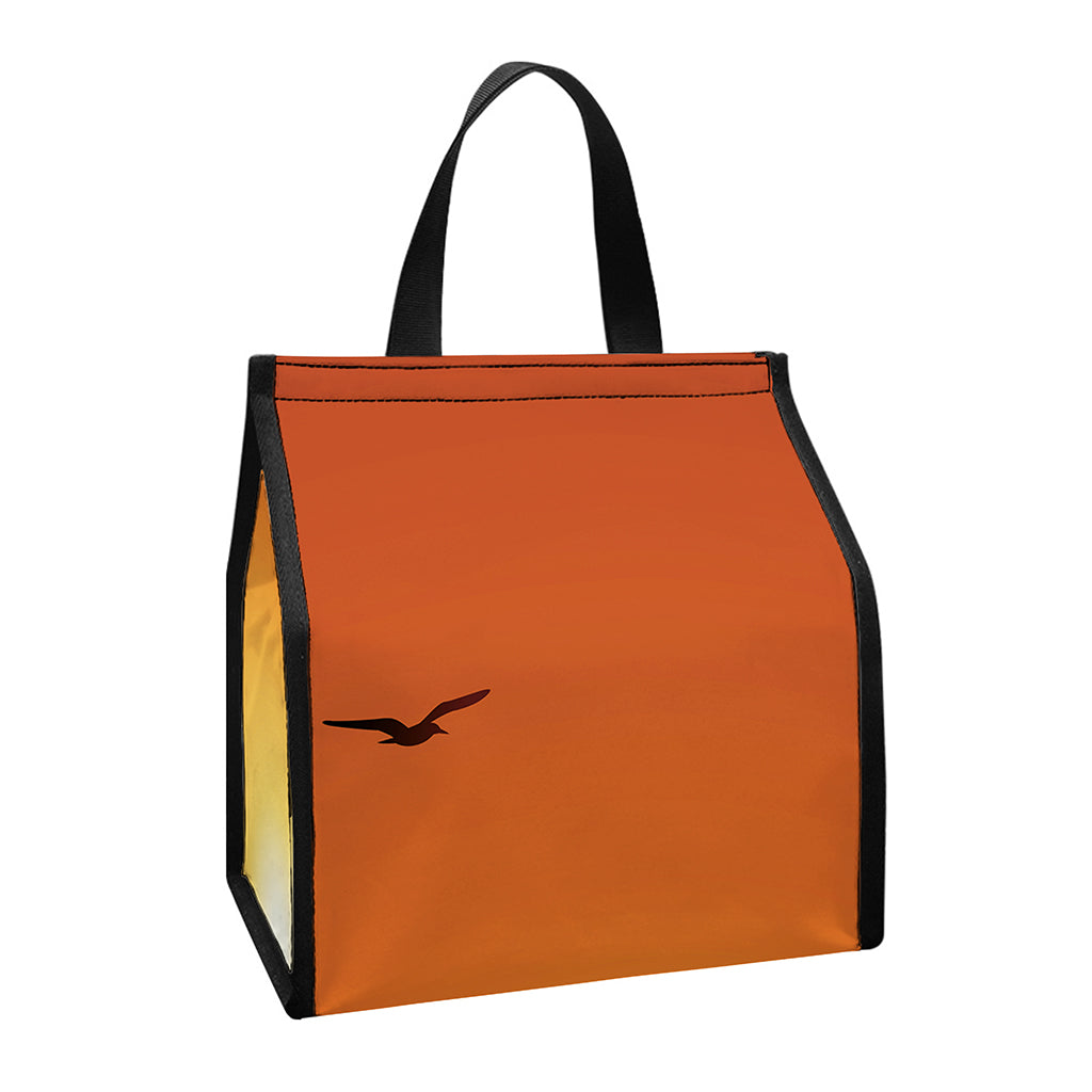 Palm Tree Beach Sunset Print Insulated Lunch Tote