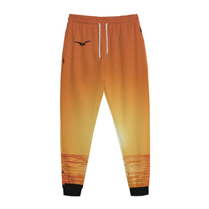 Palm Tree Beach Sunset Print Jogger Pants