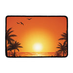 Palm Tree Beach Sunset Print Kitchen Mat