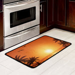 Palm Tree Beach Sunset Print Kitchen Mat