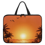 Palm Tree Beach Sunset Print Laptop Sleeve With Handle
