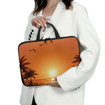 Palm Tree Beach Sunset Print Laptop Sleeve With Handle