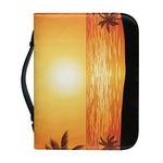 Palm Tree Beach Sunset Print Leather Bible Cover