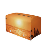 Palm Tree Beach Sunset Print Leather Tissue Box Cover
