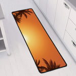Palm Tree Beach Sunset Print Long Kitchen Mat