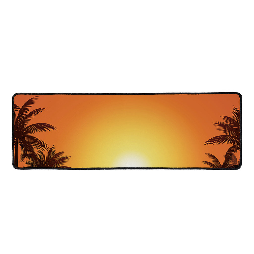 Palm Tree Beach Sunset Print Long Kitchen Mat