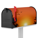 Palm Tree Beach Sunset Print Mailbox Cover