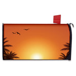 Palm Tree Beach Sunset Print Mailbox Cover