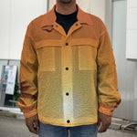 Palm Tree Beach Sunset Print Men's Shirt Jacket