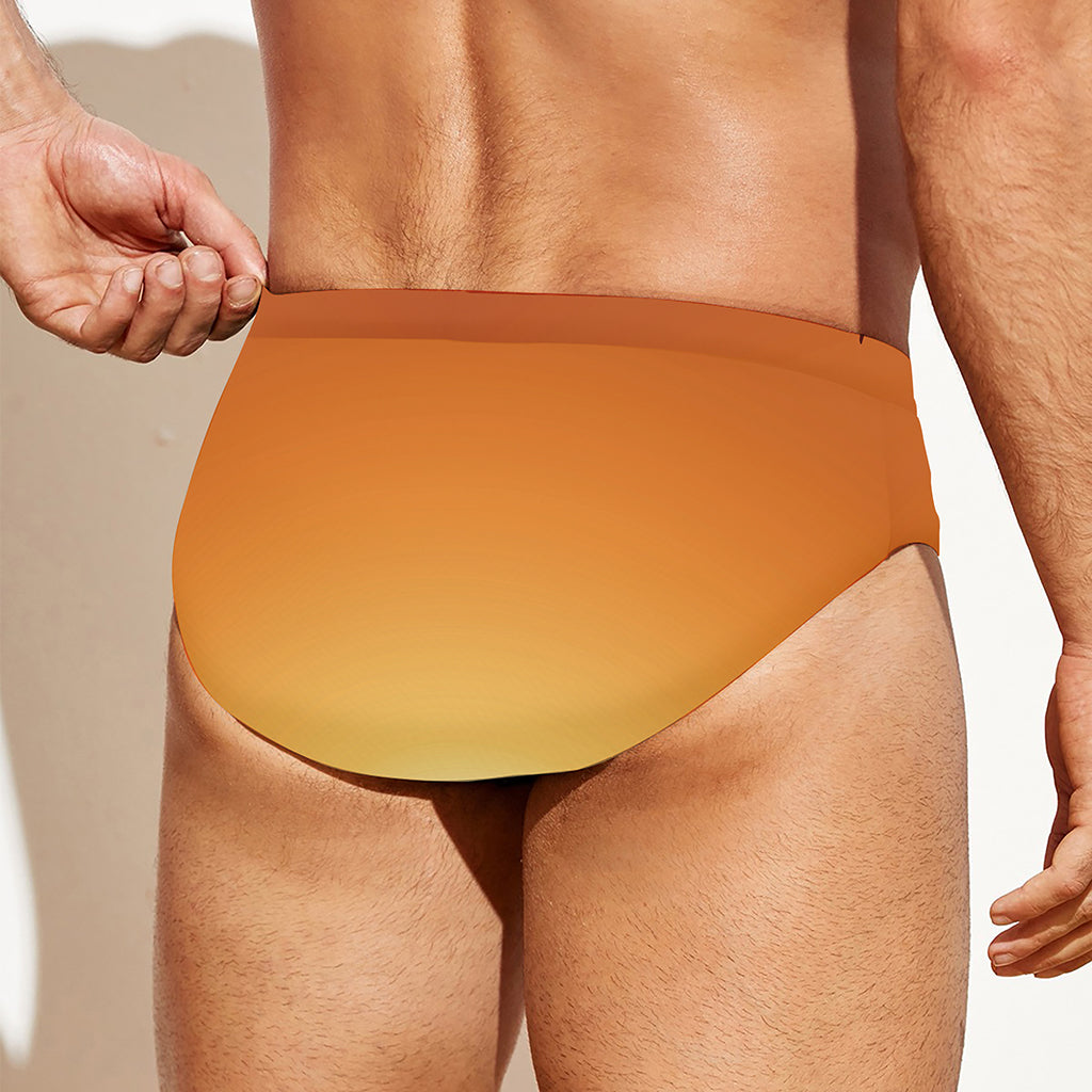 Palm Tree Beach Sunset Print Men's Swim Briefs