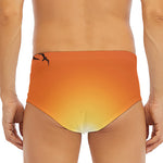 Palm Tree Beach Sunset Print Men's Triangle Swim Briefs