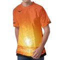Palm Tree Beach Sunset Print Men's Velvet T-Shirt