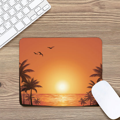 Palm Tree Beach Sunset Print Mouse Pad