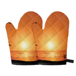 Palm Tree Beach Sunset Print Oven Mitts