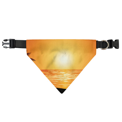 Palm Tree Beach Sunset Print Over The Collar Dog Bandana