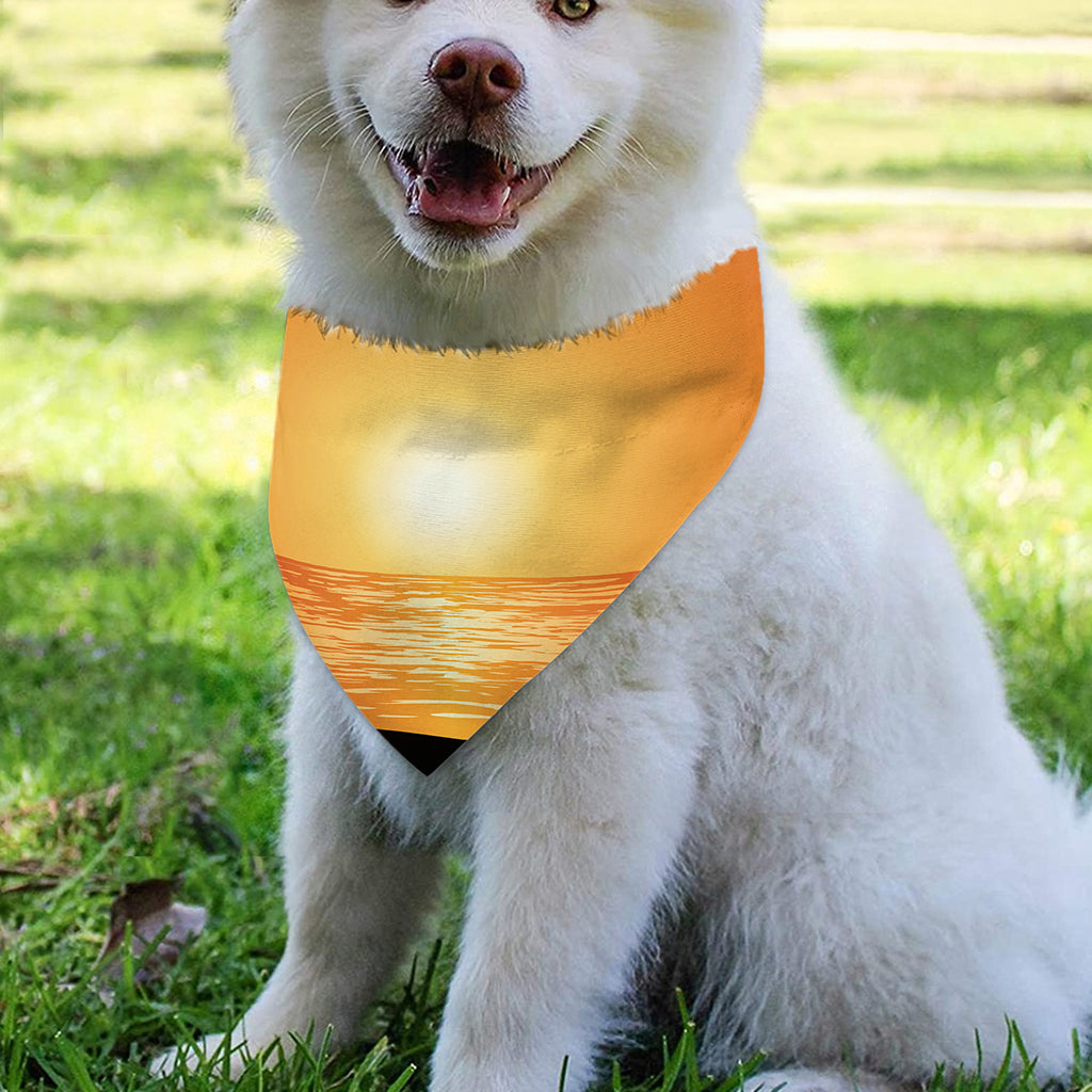 Palm Tree Beach Sunset Print Over The Collar Dog Bandana
