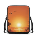Palm Tree Beach Sunset Print Rectangular Crossbody Bag