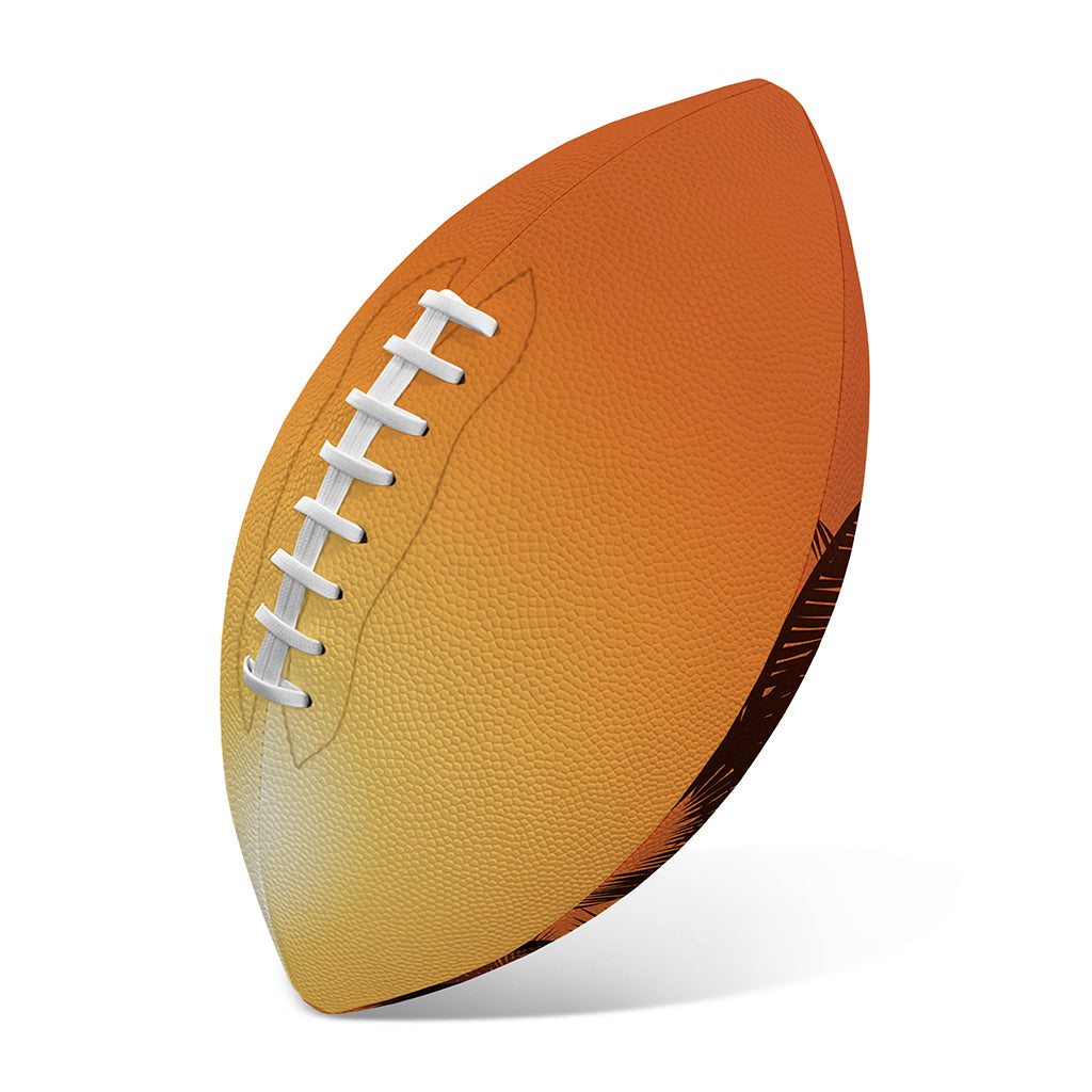 Palm Tree Beach Sunset Print Rugby Ball
