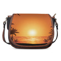 Palm Tree Beach Sunset Print Saddle Bag