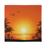 Palm Tree Beach Sunset Print Silk Bandana