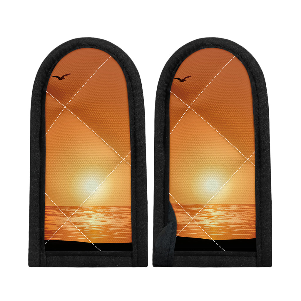 Palm Tree Beach Sunset Print Skillet Handle Cover