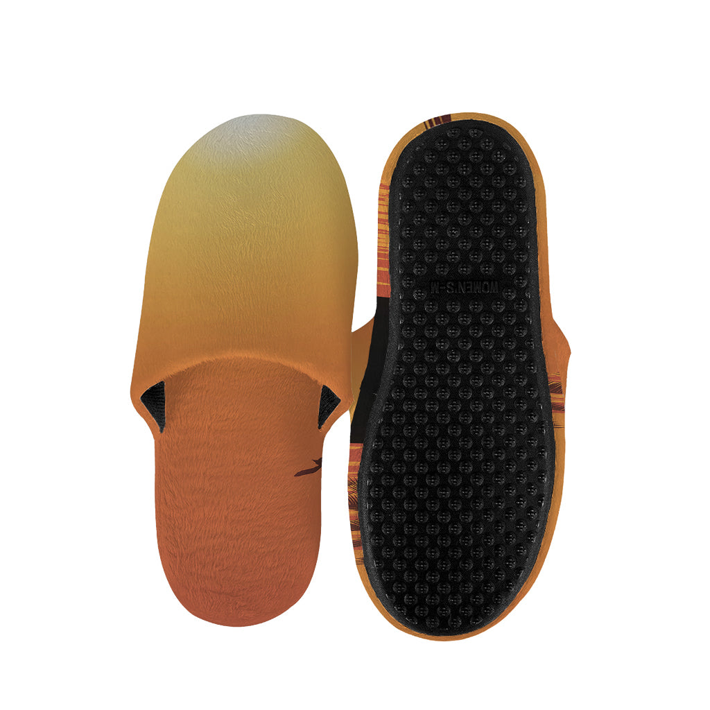 Palm Tree Beach Sunset Print Slippers