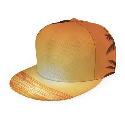 Palm Tree Beach Sunset Print Snapback Cap