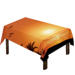 Palm Tree Beach Sunset Print Tablecloth