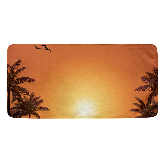 Palm Tree Beach Sunset Print Towel