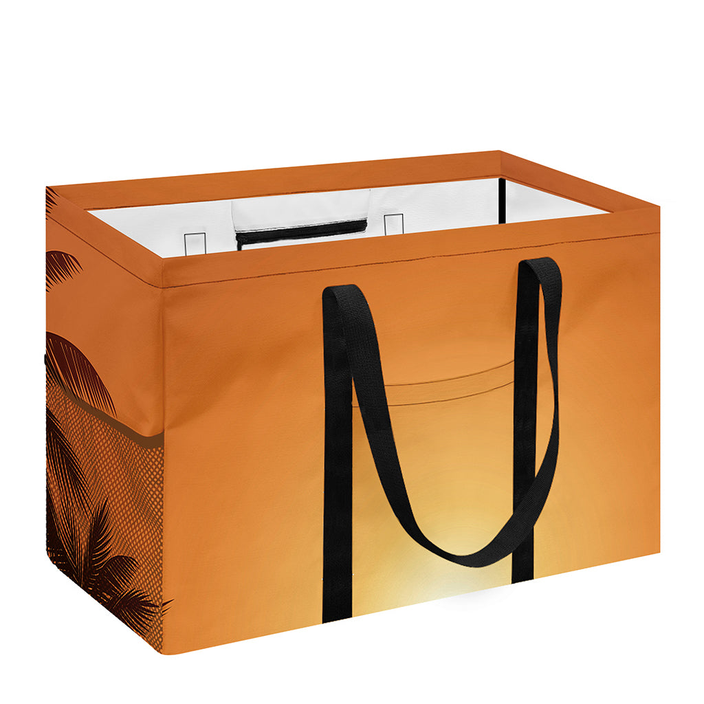 Palm Tree Beach Sunset Print Utility Tote Bag