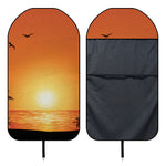 Palm Tree Beach Sunset Print Waterproof Car Seat Cover