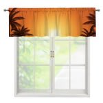 Palm Tree Beach Sunset Print Window Valance