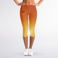 Palm Tree Beach Sunset Print Women's Capri Leggings