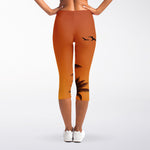 Palm Tree Beach Sunset Print Women's Capri Leggings